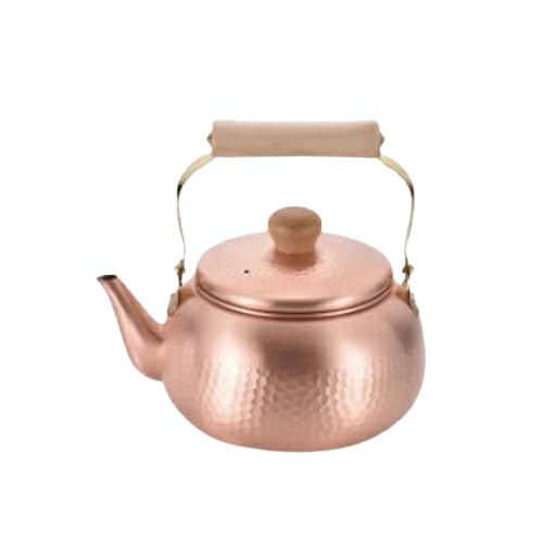 【希少品】純銅製ケトル 真鍮ハンドル付き 希少品】純銅製ケトル 真鍮ハンドル付き 純銅製ケトル 真鍮