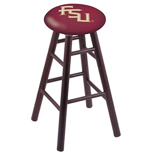 Holland Bar Stool Co. Oak Bar Stool in Dark Cherry Finish with Florida State (Script) Seat by The