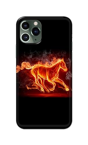 Image of PRINTFIDAA Printed Hard Back Cover Case for Apple iPhone 11 Pro Back Cover (Fiery Horse) -112