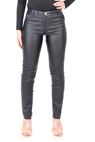 Pantalon chino femme Malito confortable | Style élastique effet cuir sans serrer