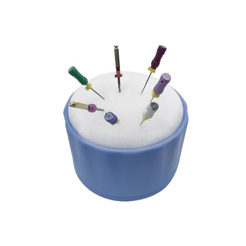 Endo File Clean Stand, YOUYA DENTAL Instant Detailing File Cleaning Sponge Dental Endodontics Cleaning Holder High Temperature Resistance Professional Sponge Box Ring Organizer Rack (Blue)