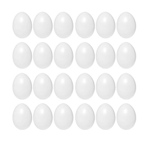 Vosarea 60Pcs Fake Chicken Eggs On Tray Realistic Egg Toy Artificial