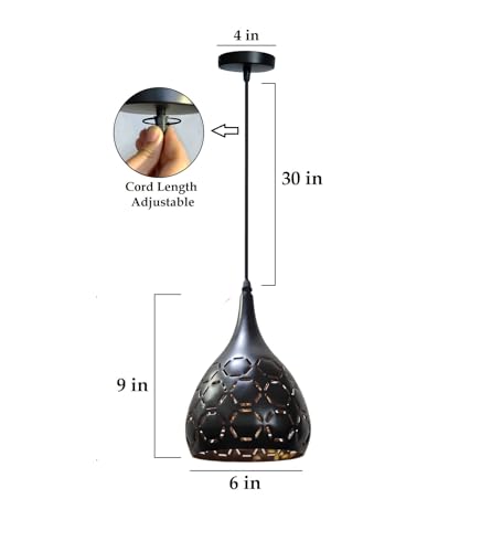 Image of Avior Black Aluminum Pendant Light for Kitchen Island, Hanging Lamp for Cafe, Restaurant, Hotels etc (Pack of 3)