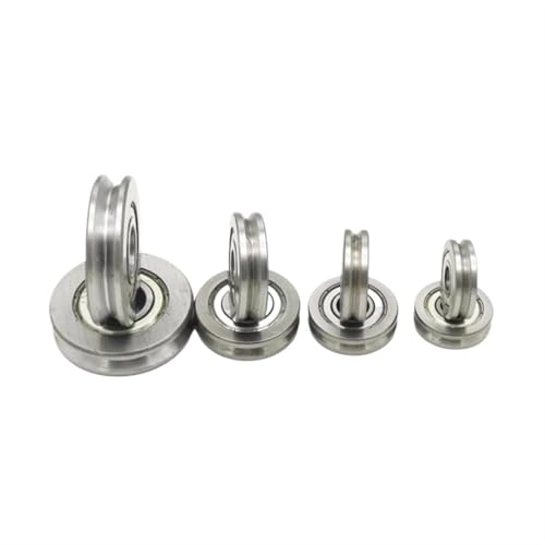 4pcs V-Grooved Bearing 623 624 625 Outer Ring Grooved Bearing 626 627 628 629U V-type Straightened Pulley(V628-2.5-1)