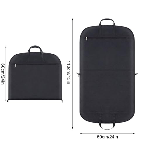 Suit Garment Bag, Hanging Clothes Bag with Handles, PP Lining, External Pockets, Suitable for Suits, Shirts, Jackets (1 Piece)(60x110cm/24x43in)2