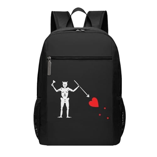 Pirate Flag Blackbeard Travel Laptop Backpack, Business Anti Theft Slim Sturdy Laptops Backpacks, College Computer Bag Gift for Men & Women Fits 17 Inch Notebook,Black