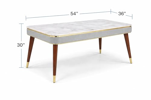 Image of WOODEN SPACE 4 Seater Wooden Dining Table Set | Urban Marble Top Dining Table with Chairs for Dining Room & Kitchen (Modern Frontline Light Grey) (54 x 36 x 30 inch)