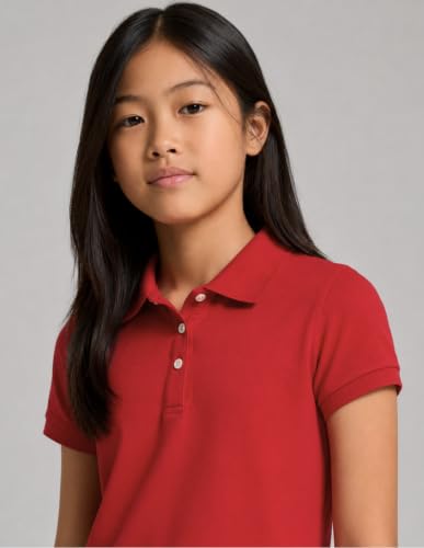 Image of Liberty Pro 3 Pack Youth Girls Short Sleeve Golf Polo Shirts | Collared Shirts, 3-Button Placket, Moisture Wicking Tops for Kids, Teens, School Uniform, Golf, Tennis