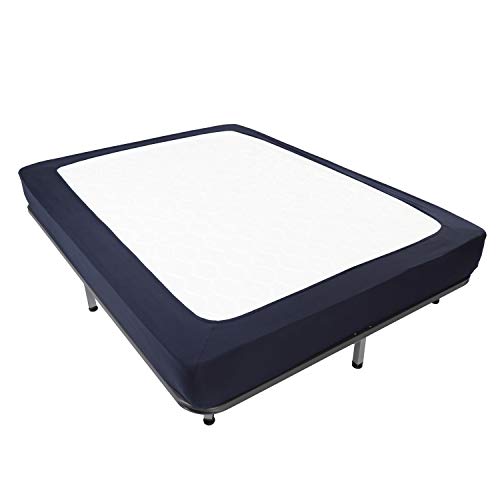 Alyvia Spring Housse à ressorts ensachés - Tricot jersey et extensible autour des 4 côtés pour hôtel et maison - Full/Full XL, bleu marine Cover