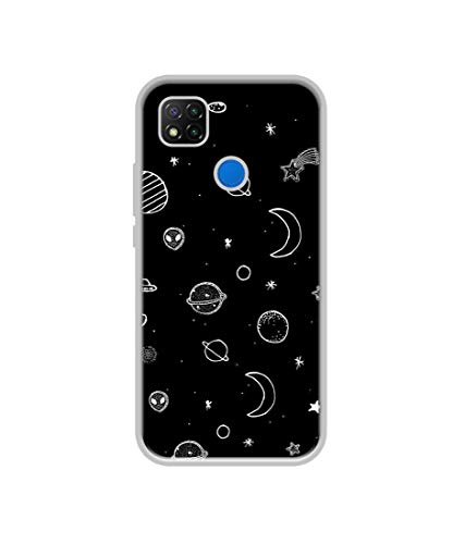 Amazon Brand – Solimo Silicone Designer Solar System UV Printed Soft Back Cover Mobile Cover for Mi Redmi 9 / Redmi 9C / Redmi 9 Active