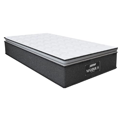 Colchão Molas Ensacadas Pillow Top Maximus Win Gazin Cinza/Branco - Suporta até 120Kg por Pessoa (Solteiro)