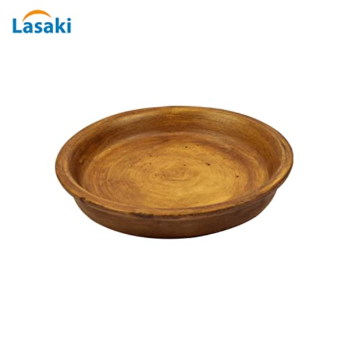 Image of Lasaki Round Antique Ceramic Bottom Tray /Plate for Planter (5-inch, Set of 2) | Dripping Tray for Pots & Succulents | Indoor & Outdoor Planters Home Garden Decor | Plants Not Included