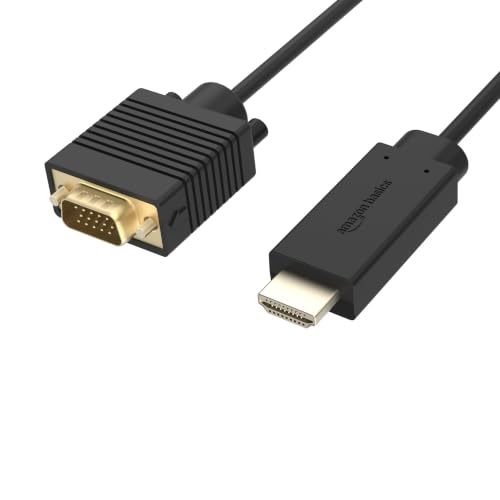 Amazon Basics HDMI (Source) to VGA (Display) Cable (ONE-Directional), Male to Male, 1080P...