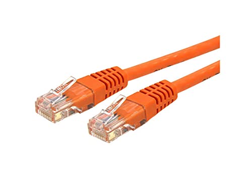 Image of StarTech 6ft CAT6 Ethernet Cable - Orange CAT 6 Gigabit Ethernet Wire -250Mhz 100W PoE RJ45 UTP Molded Network Patch Cord with Strain Relief (C6PATCH6OR)