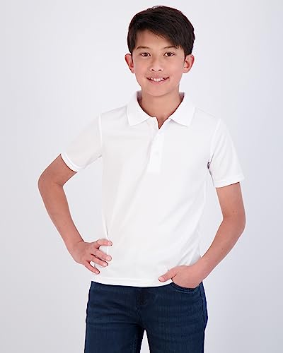 Real Essentials 3 Pack: Boy's Short Sleeve Polo Shirt - School Uniform Active Performance Golf (Ages 4-16)2