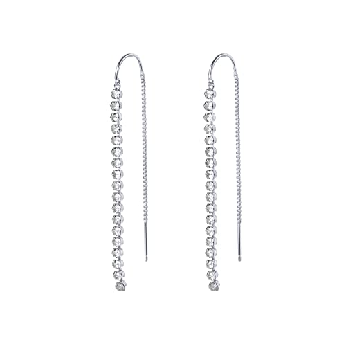 Image of PAVOI 14K Gold Plated Threader Earrings for Women, Statement Chain Earrings