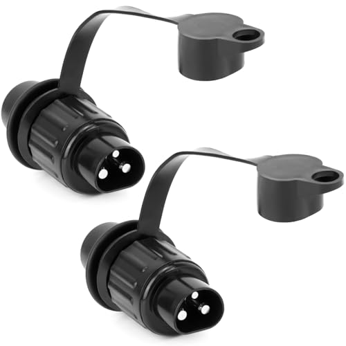 QWORK® 2 Stück 3 poliger Adapter Stecker, Anhänger Stecker 12v, für Boot, RV, Boot,LKW, Traktor
