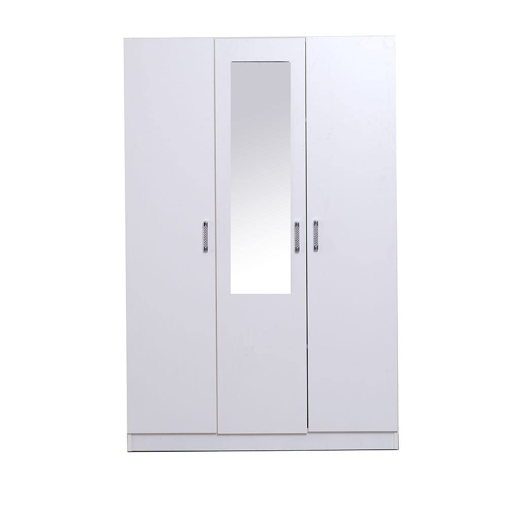 Danube HomeAstoria 3-Door Wardrobe | Extra Sturdy Closet, Clothes Storage Cupboard | Modern Design Space Saving Cabinet For Bedroom L 118.9 X W 45.5 X H 181 Cm - White
