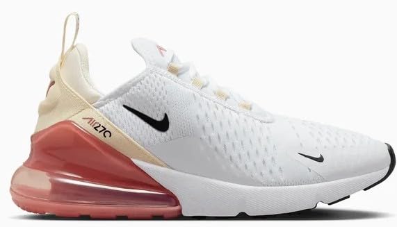Nike Women's Air Max 270 White/Black-Pale Ivory-Muslin (AH6789 123) - 7.5