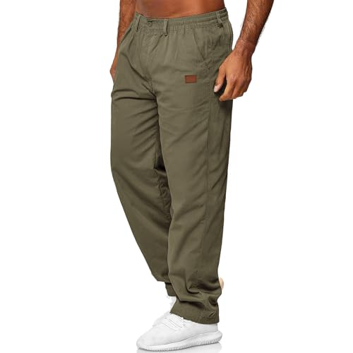 Mens Casual Jogger Pants Elastic Chino Pants Classic Fit Lightweight Comfy Hiking Cargo Pants3