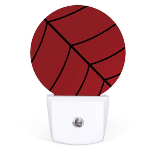 Image of Red Spider Web Plug-in Led Night Light with Auto Dusk to Dawn Sensor for Room Decor, Wall Lamp Nightlights for Hallway,Bedroom, Room, Kitchen, Stairway, (0.5W, 2 Pack)