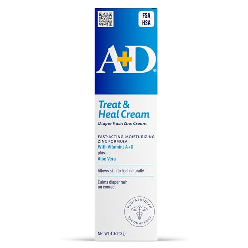 A+D Zinc Oxide Diaper Rash Treatment Cream, Dimethicone 1%, Zinc
