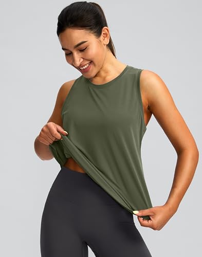 Image of Women's Workout Tops Racerback Athletic Tank Tops Sleeveless Loose Fit Yoga Running Gym Shirts for Women