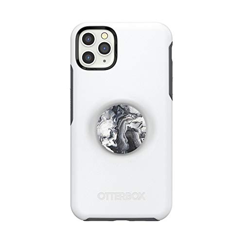 Otter + Pop for iPhone 11 Pro Max: OtterBox Symmetry Series Case with PopSockets Swappable PopTop - Polar Vortex and Ghost Marble