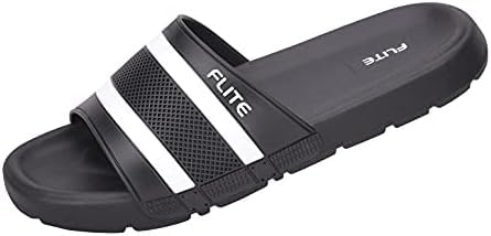 Image of FLITE Men Slippers /Men's Slides /Men's Flip Flop /Daily Use Slide (BLACK, numeric 9)