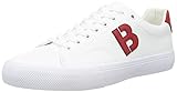 BOSS Herren Aiden Tenn Lowtop Sneakers mit kontrastfarbenem B-Detail Weiß 43 Größe 43