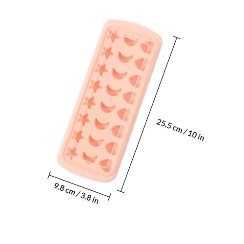 Molde de silicona para cubitos de hielo color rosa con tapa miniatura 2