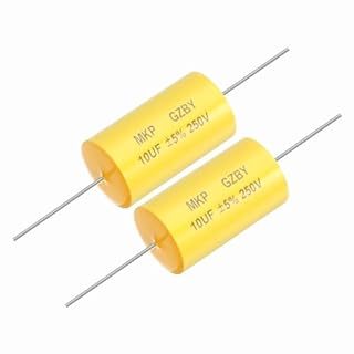 QUARKZMAN 2Pcs Condensateur Diviseur De Fréquence 10uf, 250V Axial Condensateur Audio Pour Haut-Parleur MKP Film Capacitor