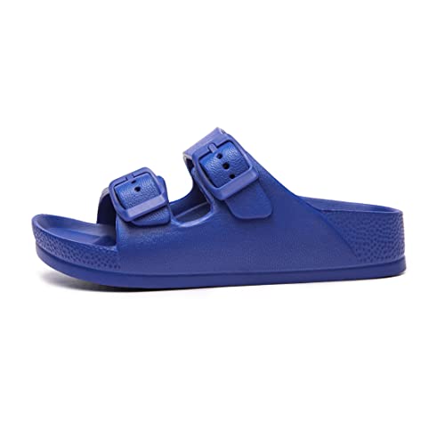 Image of FUNKYMONKEY Kids EVA Slides Waterproof Slip-on Pool Sandals for Boys Girls | Lightweight Plastic Sandals with Adjustable Double Buckle, Boys Girls Comfortable Non-slip Summer Shoes for Beach, Daily Wear