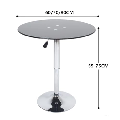 Table ronde en verre réglable pour optimiser les petits espaces