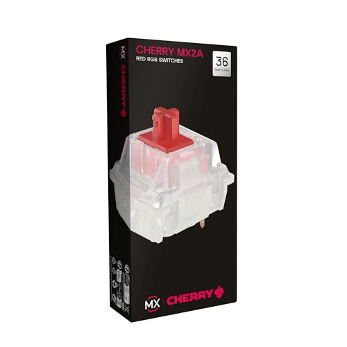 CHERRY MX2A RGB RED Switch Kit, 36 Mechanical Keyboard Switches, Ideal for DIY, Hot Swap or Gaming Keyboard, Linear Switch with No Click, Smooth & Direct