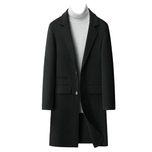 Veste coupe-vent mi-longue en tweed pour homme d'automne hiver