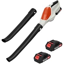 Leaf Blower Cordless - 24V Lightweight Handheld Electric Leaf Blower with 2 Batteries and 1 Charger, Low Noise Battery Powered Leaf Blower for Lawn Care, Patio, Yard, Sidewalk, Snow Blowing