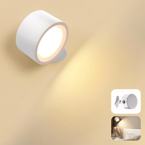LED Wall Mounted Lamps, 3CCT Battery Operated Wall Lights, White-1 Pack - image 1