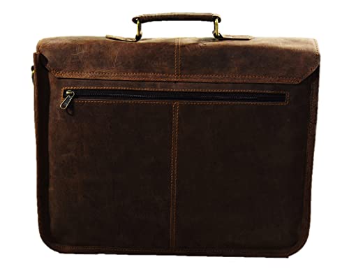 Satchel And Fable Bolsa masculina carteiro vintage de couro legítimo de 40,6 cm, bolsa de ombro gran