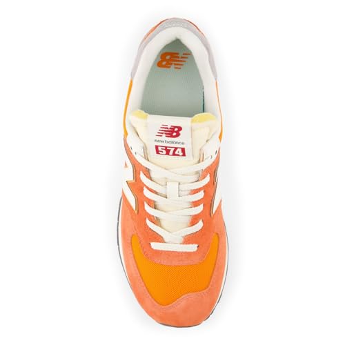 Image of New Balance Unisex 574 V2 70s Racing Sneaker,Gulf Red /Sea Salt,Men 12 / Women 13.5