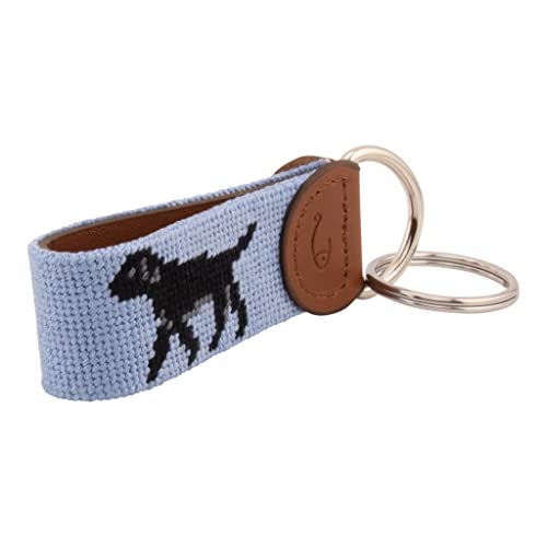 Image of Leather Hand-Stitched Needlepoint Key Fob or Key Chain