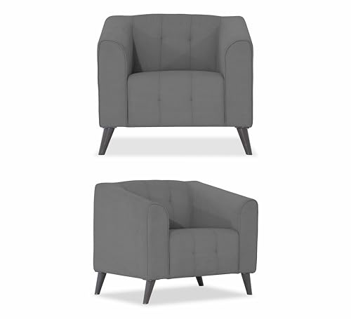 Image of Adorn India Mystic 3+1+1 5 Seater Sofa Set (Grey) (3 Year Warranty)