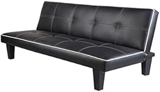 7Star Click Clack faux leather Sofa Bed Black spare room, guest room or games room recliner bed Settee Sale