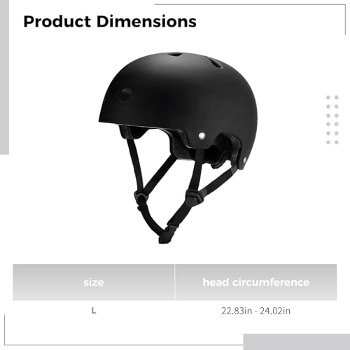 Casco de monopatín negro con espuma EPS protectora compatible con patinadores 3
