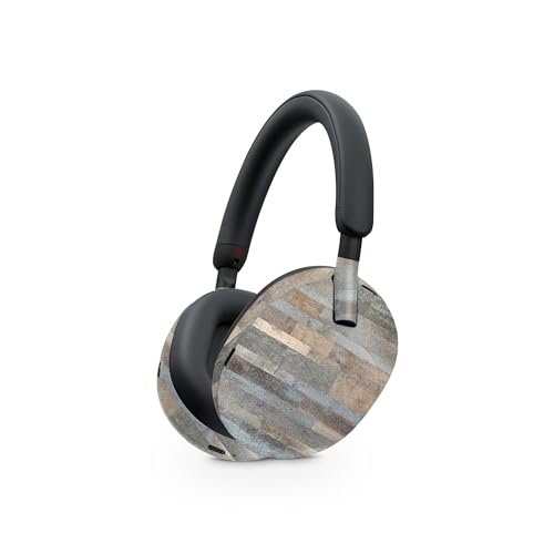Image of MightySkins Glossy Glitter Skin Compatible with Sony WH-1000XM5 Headphones - Gray Wood | Protective, Durable High-Gloss Glitter Finish | Easy to Apply, Remove, and Change Styles