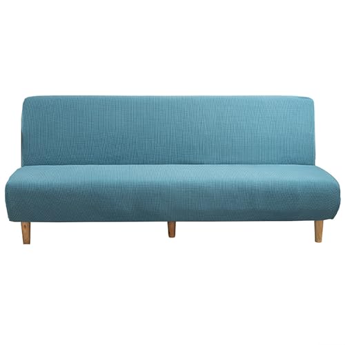 ZRCYXDW Futon Cover Stretch, Folding Armless Sofa Cover Removable Non Slip Sofa Bed Cover for Pet-Light Blue-Large