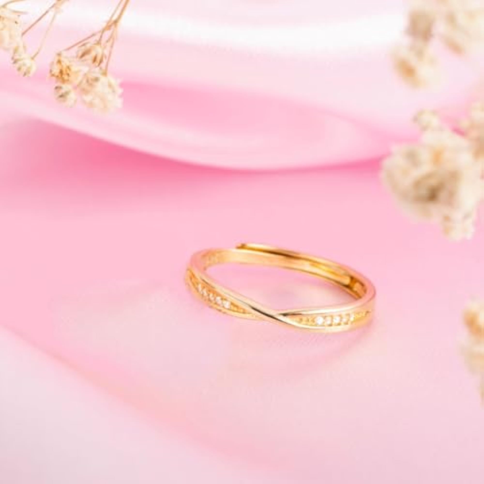 925 Silver Cubic Zirconia Adjustable Ring