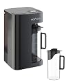 Ecoviva Mate 3 Countertop Reverse Osmosis Water Filter, 8-Stage RO Water Filtration System with 44oz Pitcher Smart Auto-Filling, NSF Certified Water Purifier, 3:1 Pure to Drain, Black, 2 Pitchers