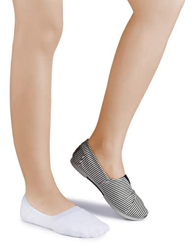Leotruny 6 Pairs Unisex Thick Cushion Athletic Cotton Non Slip Low Cut Flat Liner No Show Socks (Medium, C01-Black/White/Light Gray) #TOP6
