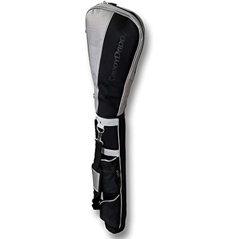 CaddyDaddy Golf Ranger Carry Sunday Range Travel Bag, Black/Silver Cover
